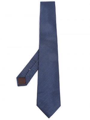 Seiden krawatte mit print Canali blau