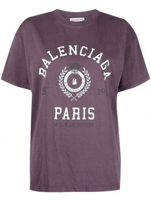 Oversize тениска с принт Balenciaga