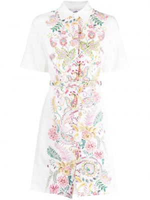 Mini obleka s cvetličnim vzorcem s potiskom Evi Grintela bela