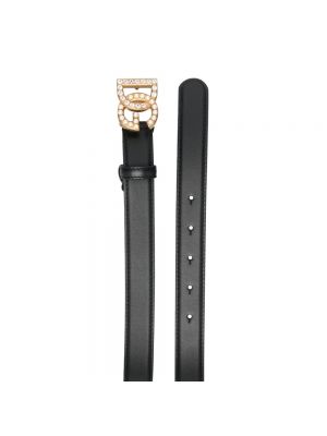 Cinturón con perlas de cuero con hebilla Dolce & Gabbana negro