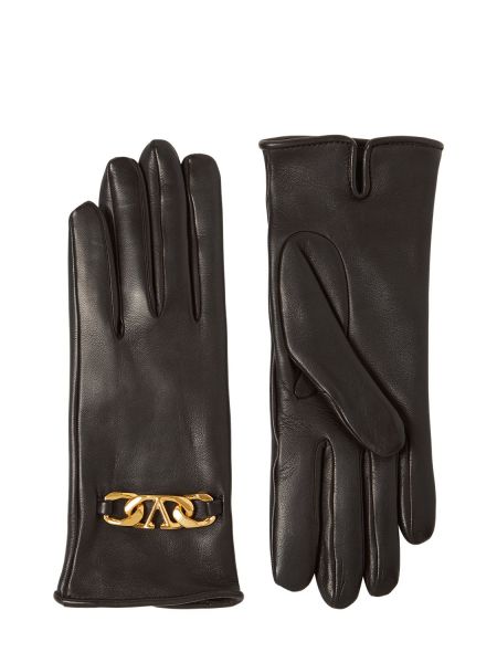 Guantes de cuero Valentino Garavani negro