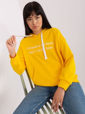 Bluza z napisami Fashionhunters żółta