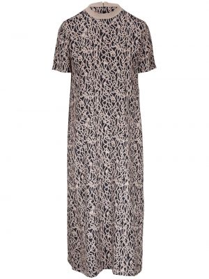 Žakárové hedvábné šaty s abstraktním vzorem Agnona