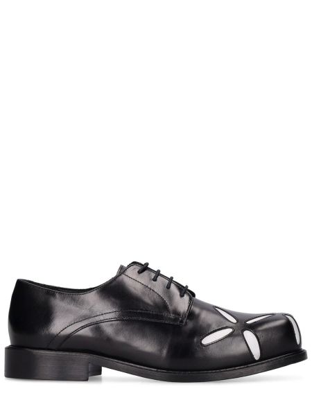 Ниски обувки с връзки с квадратен връх с дантела Stefan Cooke черно