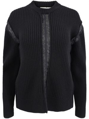 Džemper s cvjetnim printom s čipkom Simkhai crna