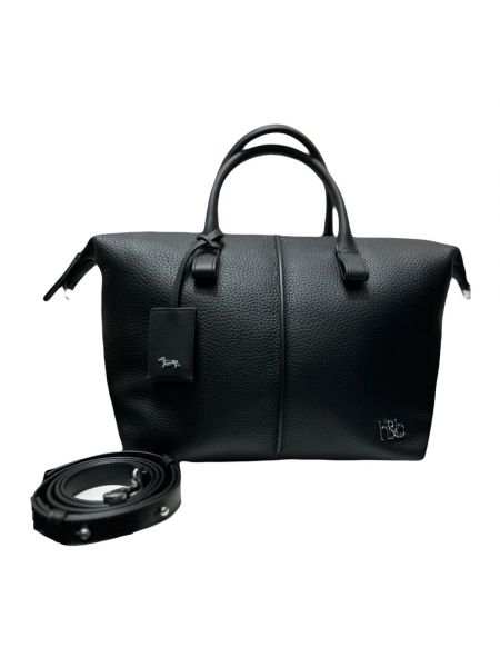 Leder shopper handtasche mit taschen Harmont & Blaine schwarz