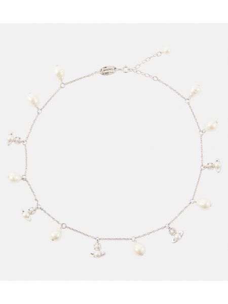 Bílý náhrdelník s perlami Vivienne Westwood