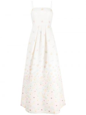 Коктейлна рокля на цветя с принт Sachin & Babi бяло