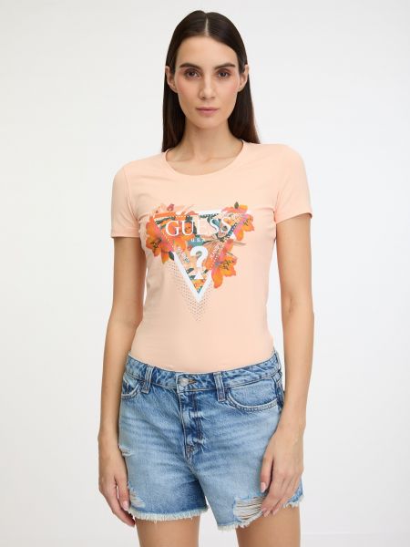 T-krekls ar tropisku rakstu Guess oranžs