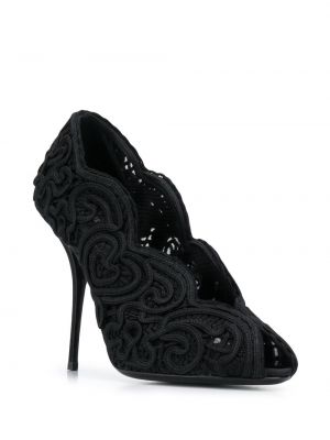 Calzado con bordado con tacón Dolce & Gabbana negro