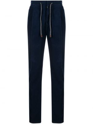 Панталон от рипсено кадифе Brunello Cucinelli синьо