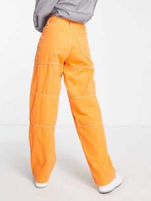 Прямые брюки Topshop оранжевые