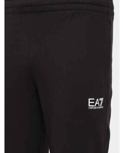 Вельветовые брюки свободного кроя Ea7 Emporio Armani черные