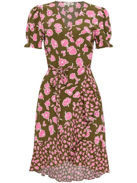 Geblümtes wickelkleid mit print Dvf Diane Von Furstenberg grün