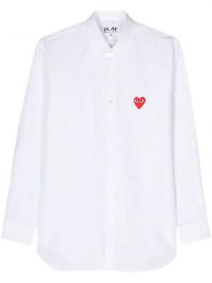 Chemise avec applique de motif coeur Comme Des Garçons Play blanc