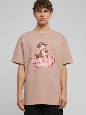 Oversize polo krekls Mt Upscale rozā