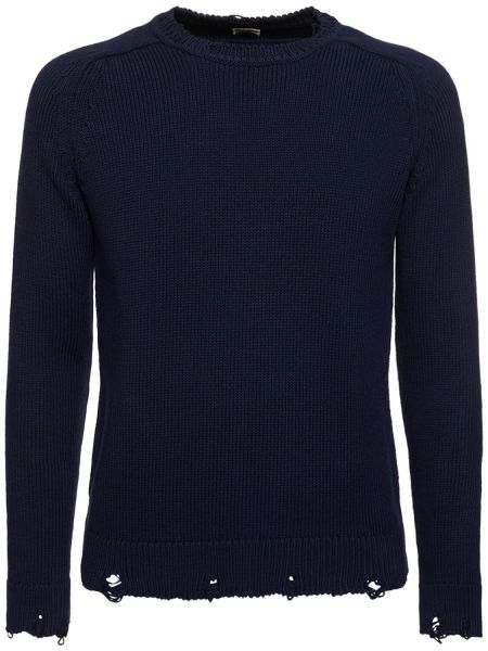 Suéter de algodón de cuello redondo Saint Laurent