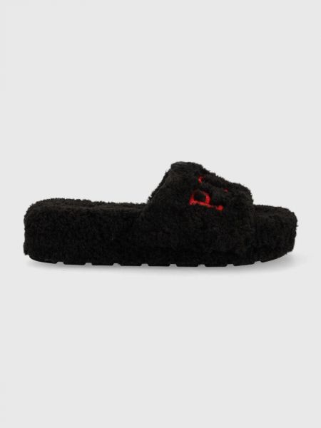 Chunky pantofle Polo Ralph Lauren černé