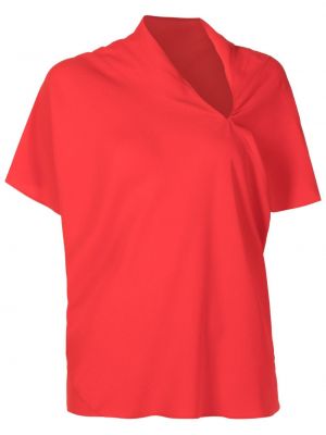 Bluză asimetrică drapată Uma | Raquel Davidowicz roșu