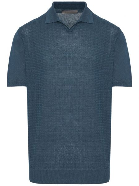 Памучна поло тениска Corneliani синьо