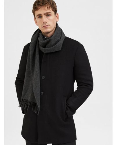 Gyapjú téli kabát Selected Homme fekete