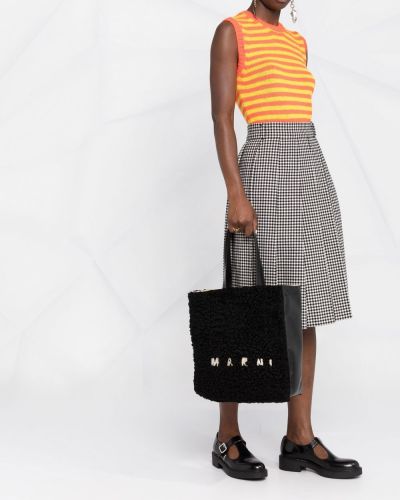 Shopper handtasche mit print Marni schwarz