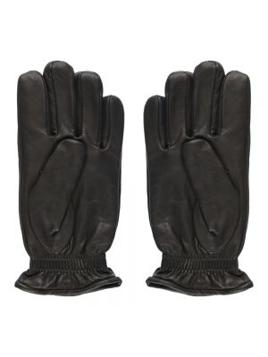 Rękawiczki skórzane wełniane Orciani czarne