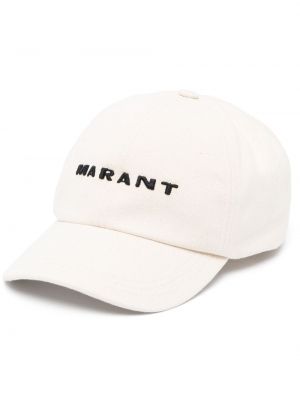 Haftowana czapka z daszkiem Isabel Marant biała