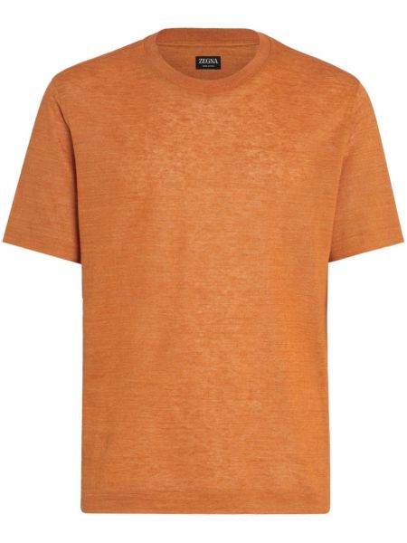 Lanena majica Zegna narančasta