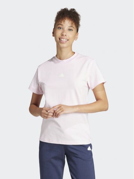 Siuvinėtas marškinėliai Adidas rožinė