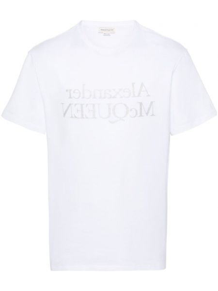 Βαμβακερή μπλούζα με σχέδιο Alexander Mcqueen λευκό