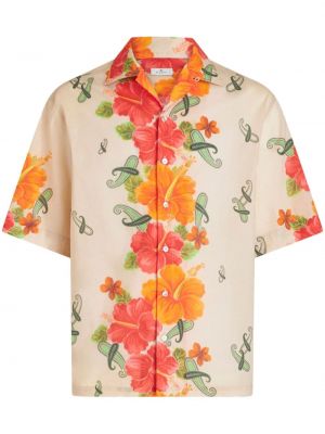 Kokvilnas krekls ar ziediem ar apdruku Etro