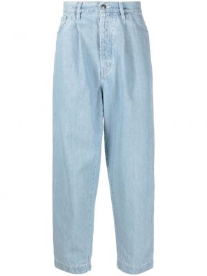 Proste jeansy bawełniane relaxed fit Société Anonyme niebieskie