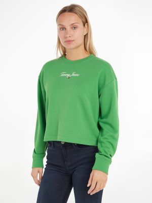 Sudadera con capucha de cuello redondo Tommy Jeans verde