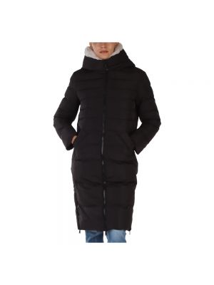 Pikowana kurtka z futerkiem z kapturem Rino&pelle czarna
