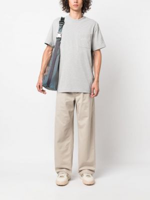 T-shirt brodé en coton Moncler gris