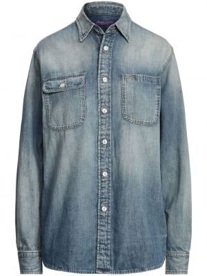 Rifľová košeľa Ralph Lauren Collection modrá