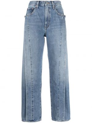 Modré džíny s vysokým pasem relaxed fit Agolde