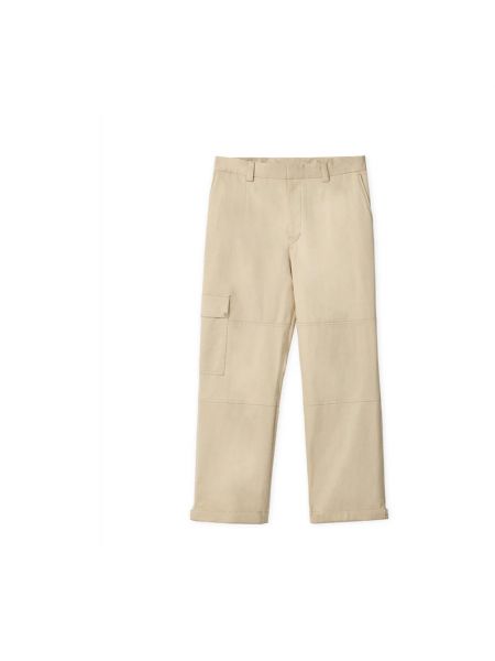 Beżowe proste spodnie bawełniane Loewe