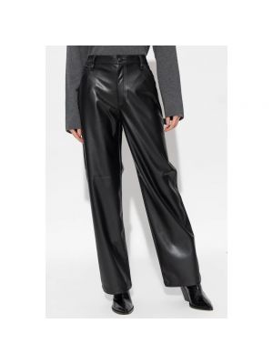 Pantalones de cuero de cuero sintético Rag & Bone negro
