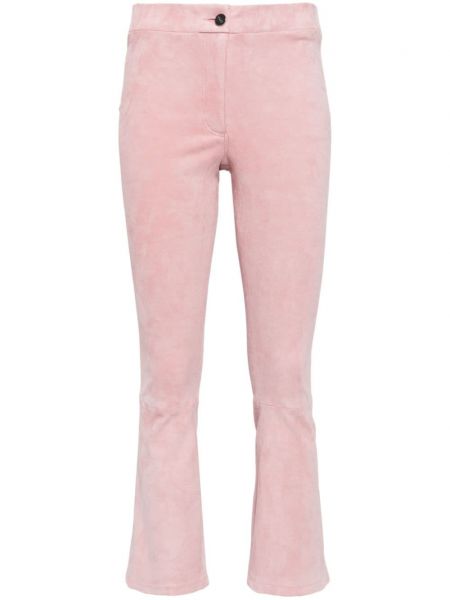 Semišové kalhoty Arma růžové