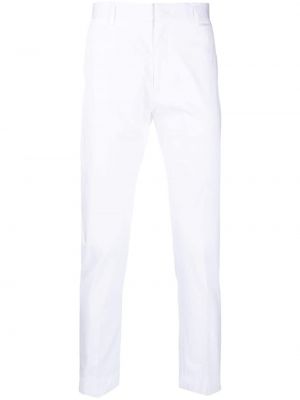 Pantalon droit en coton Low Brand blanc