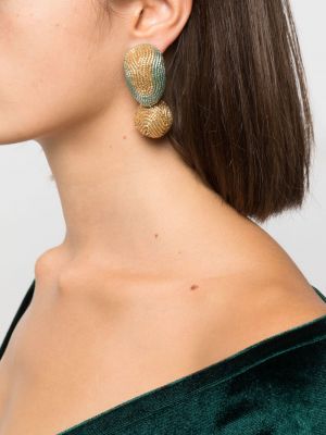 Boucles d'oreilles avec perles à boucle plaquées or Susana Vega