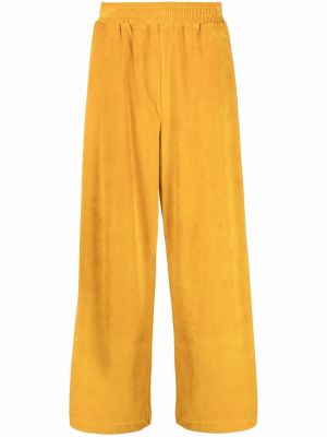 Pantaloni sport cu broderie cu croială lejeră Sunnei galben