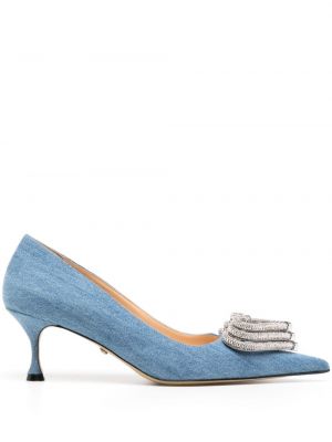 Полуотворени обувки със сърца Mach & Mach синьо
