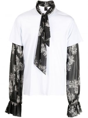 Φλοράλ μπλούζα με φιόγκο με σχέδιο Natasha Zinko