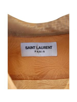 Jedwabny top Saint Laurent Vintage pomarańczowy
