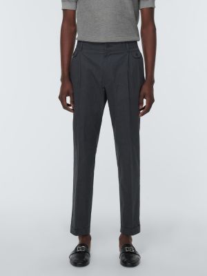 Bavlněné rovné kalhoty Dolce&gabbana šedé