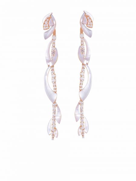 Boucles d'oreilles avec perles à boucle en or rose Ananya