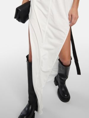 Sukienka długa bawełniana z dżerseju Rick Owens biała